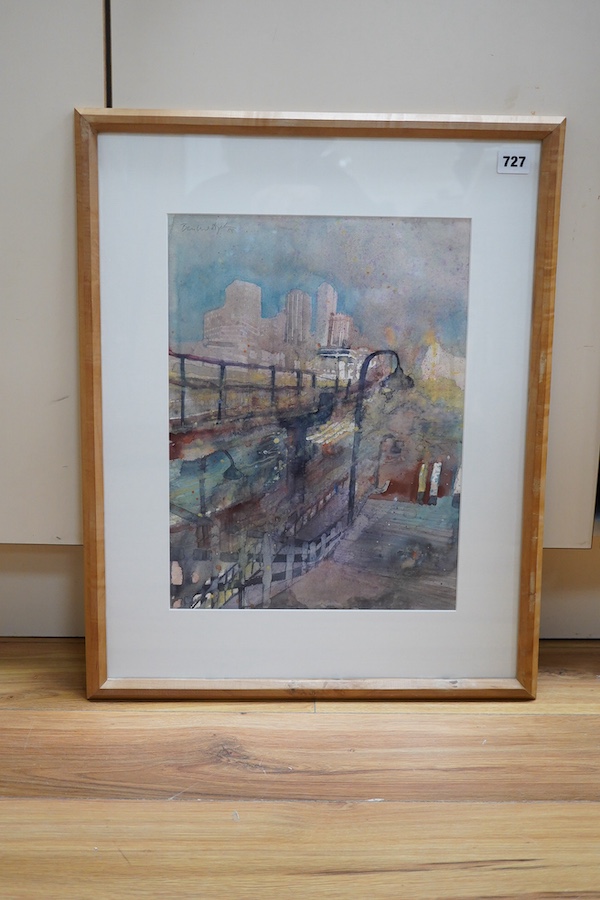Bernhard Vogel (Austrian, b.1961), US cityscape, signed and dated '88, watercolour, 39 x 28cm